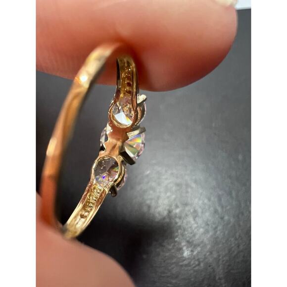 10k gold CZ past present and future ring size 9 - Picture 7 of 10